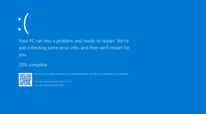 Blue Screen of Death (BSOD)